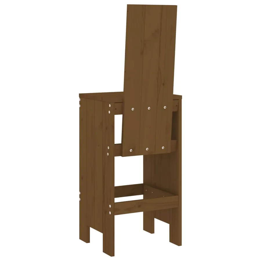 Tabourets lot de 2 marron miel 40x42x120 cm bois massif de pin - 6
