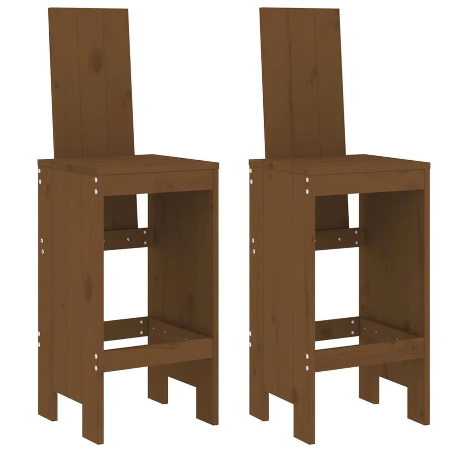 Ensemble de bar de jardin 3 pcs marron miel bois pin massif - 3