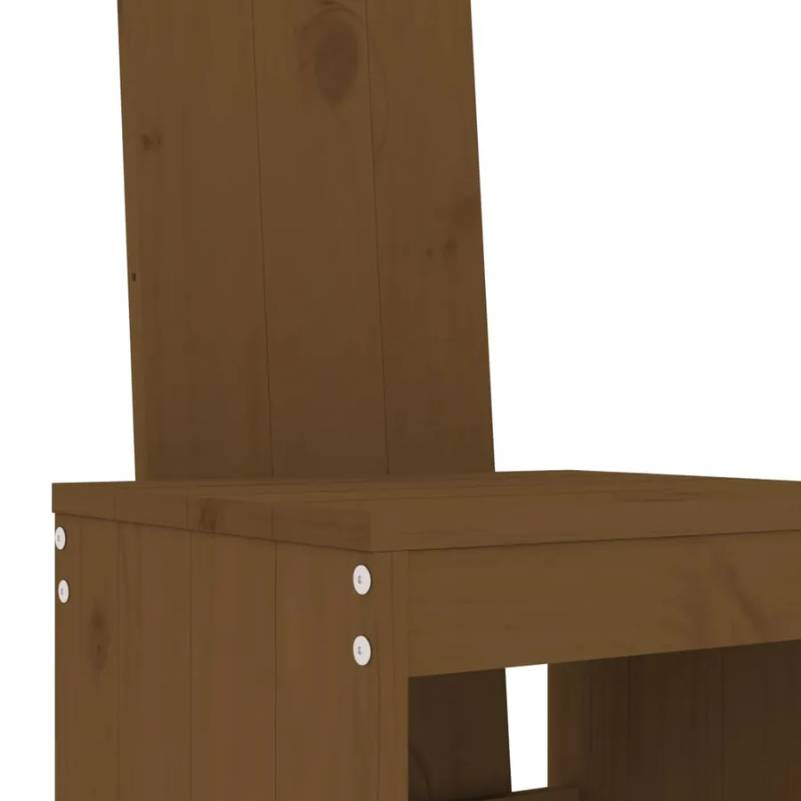 Ensemble de bar de jardin 3 pcs marron miel bois pin massif - 5