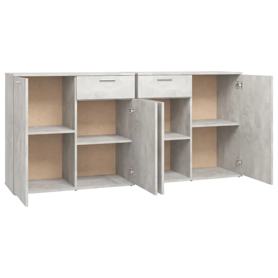 Buffet Gris béton 160x36x75 cm Bois d'ingénierie - 8