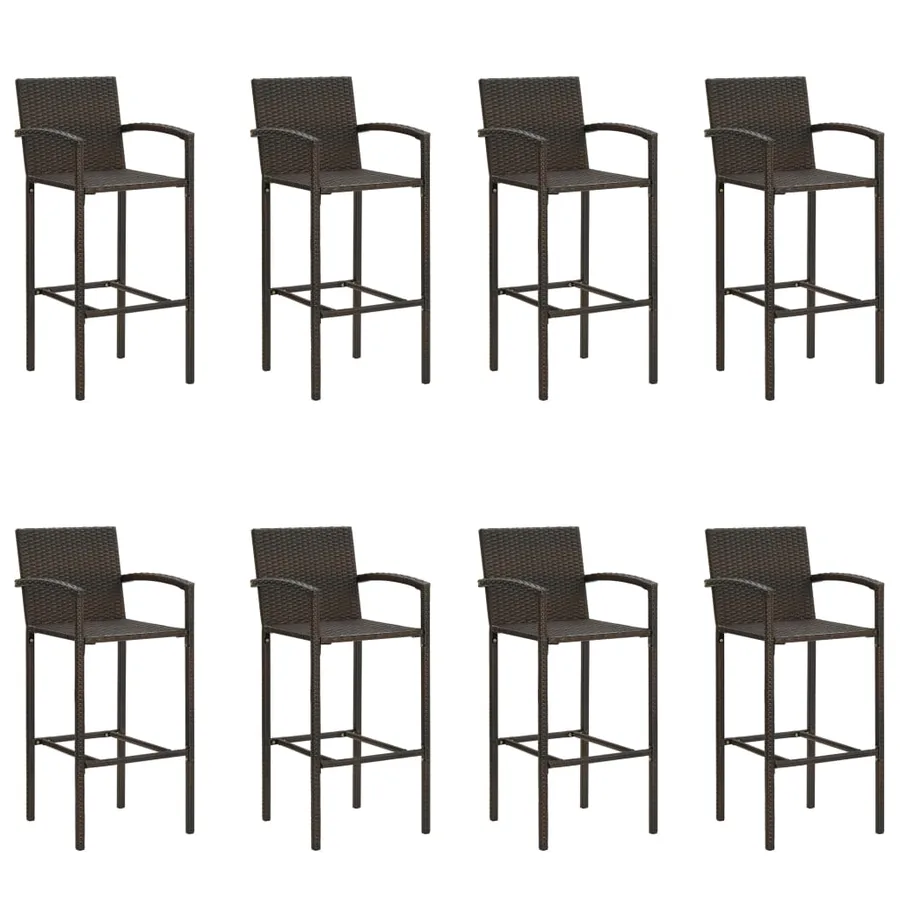 Ensemble de bar de jardin 9 pcs Marron - 7