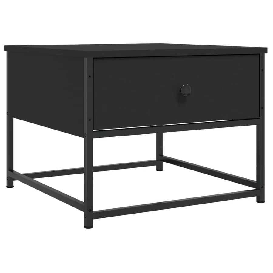 Table basse noir 51x51x40 cm bois d'ingénierie - 2