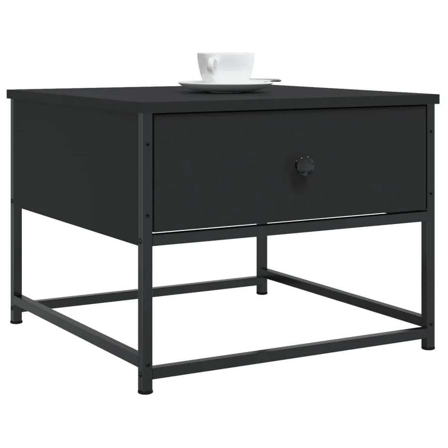 Table basse noir 51x51x40 cm bois d'ingénierie - 3