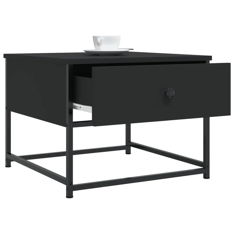 Table basse noir 51x51x40 cm bois d'ingénierie - 4