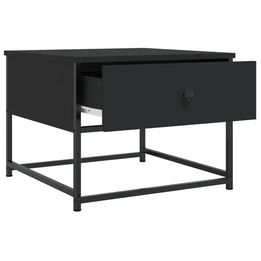 Table basse noir 51x51x40 cm bois d'ingénierie - 5