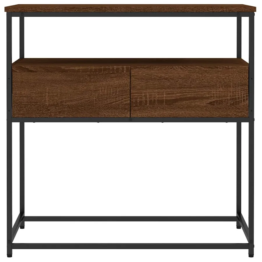 Table console chêne marron 75x40x75 cm bois d'ingénierie - 6