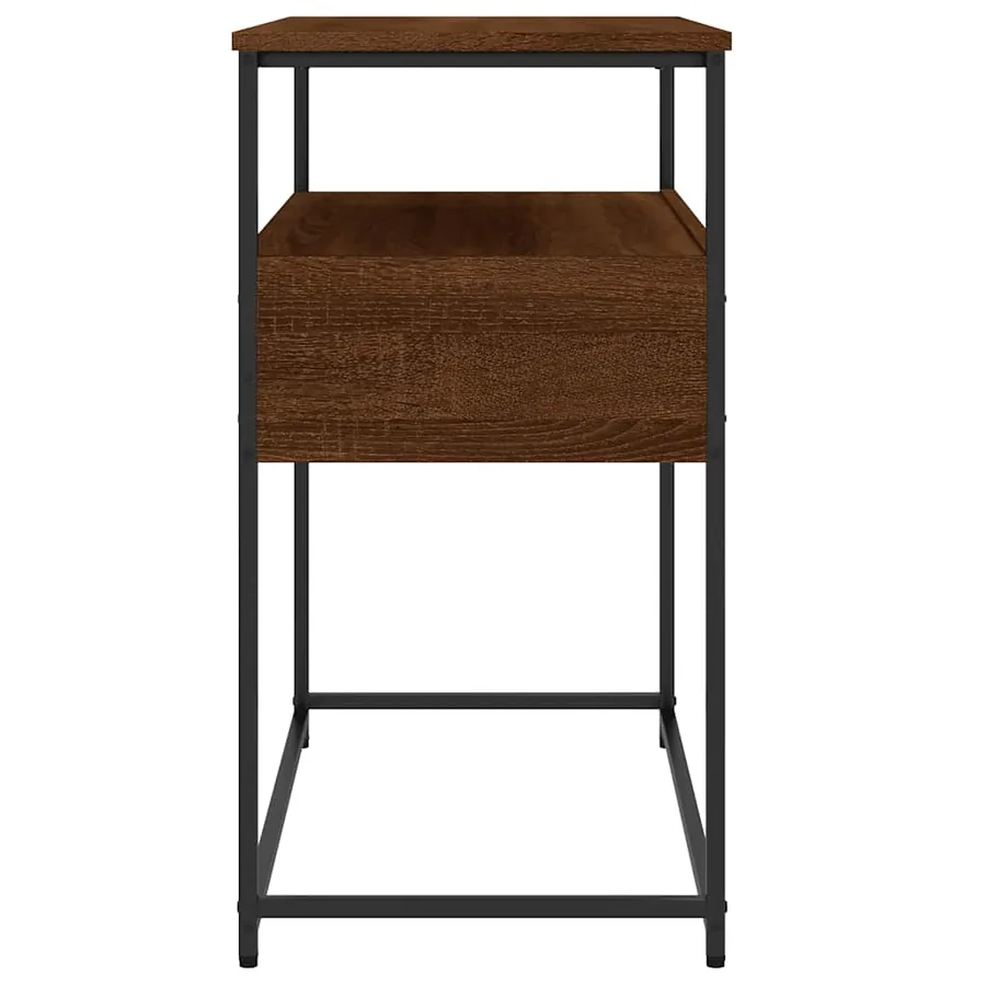 Table console chêne marron 75x40x75 cm bois d'ingénierie - 7