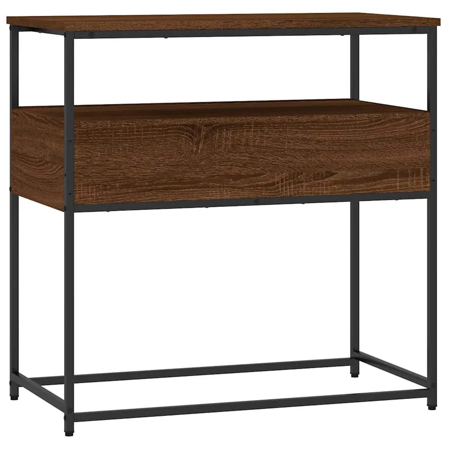 Table console chêne marron 75x40x75 cm bois d'ingénierie - 8
