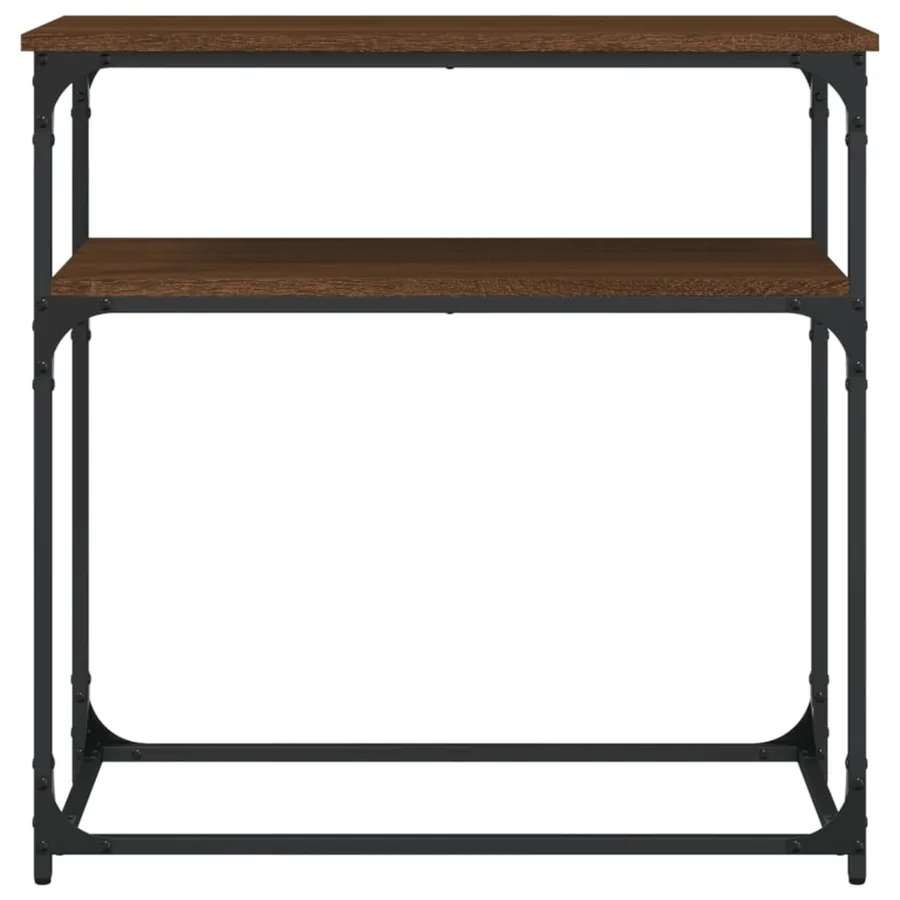 Table console chêne marron 75x35,5x75 cm bois d'ingénierie - 4