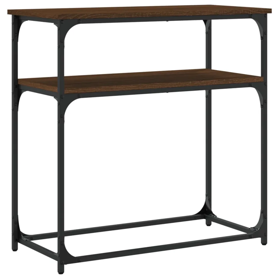 Table console chêne marron 75x35,5x75 cm bois d'ingénierie - 6