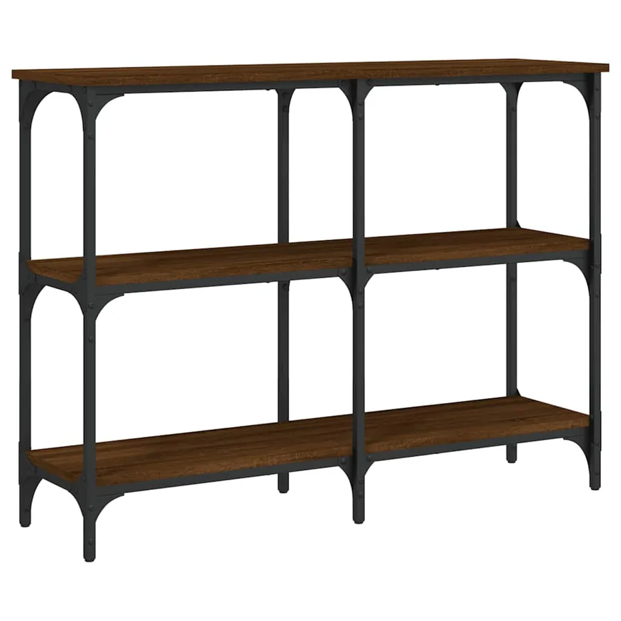 Table console chêne marron 100x29x75 cm bois d'ingénierie - 2