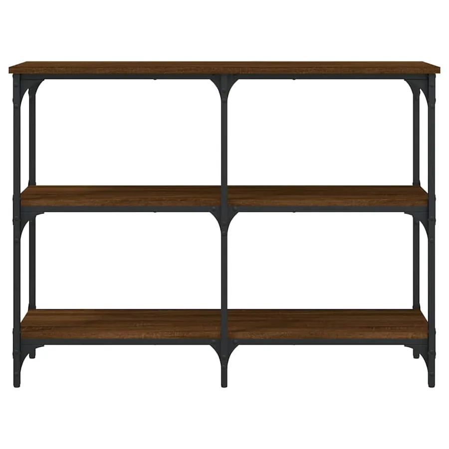 Table console chêne marron 100x29x75 cm bois d'ingénierie - 4