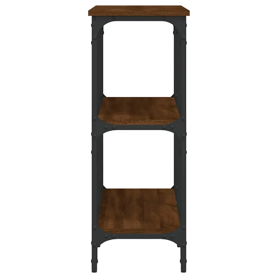 Table console chêne marron 100x29x75 cm bois d'ingénierie - 5