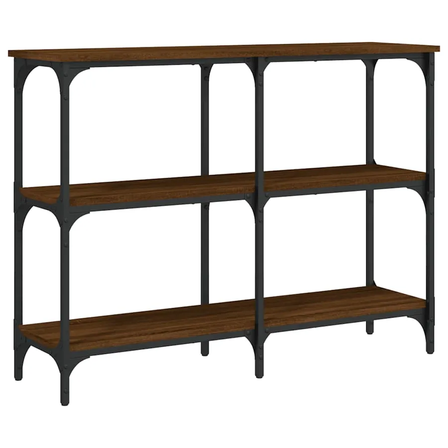 Table console chêne marron 100x29x75 cm bois d'ingénierie - 6