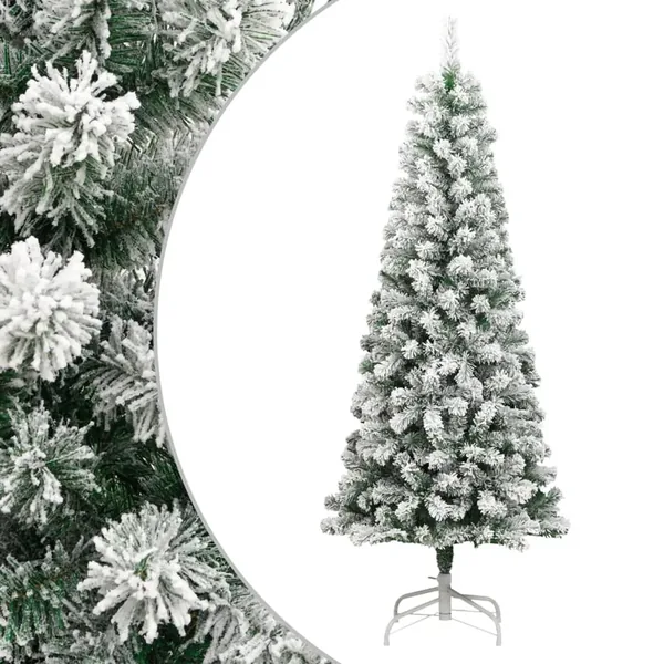 Sapin de Noël artificiel à charnières avec neige floquée 210 cm