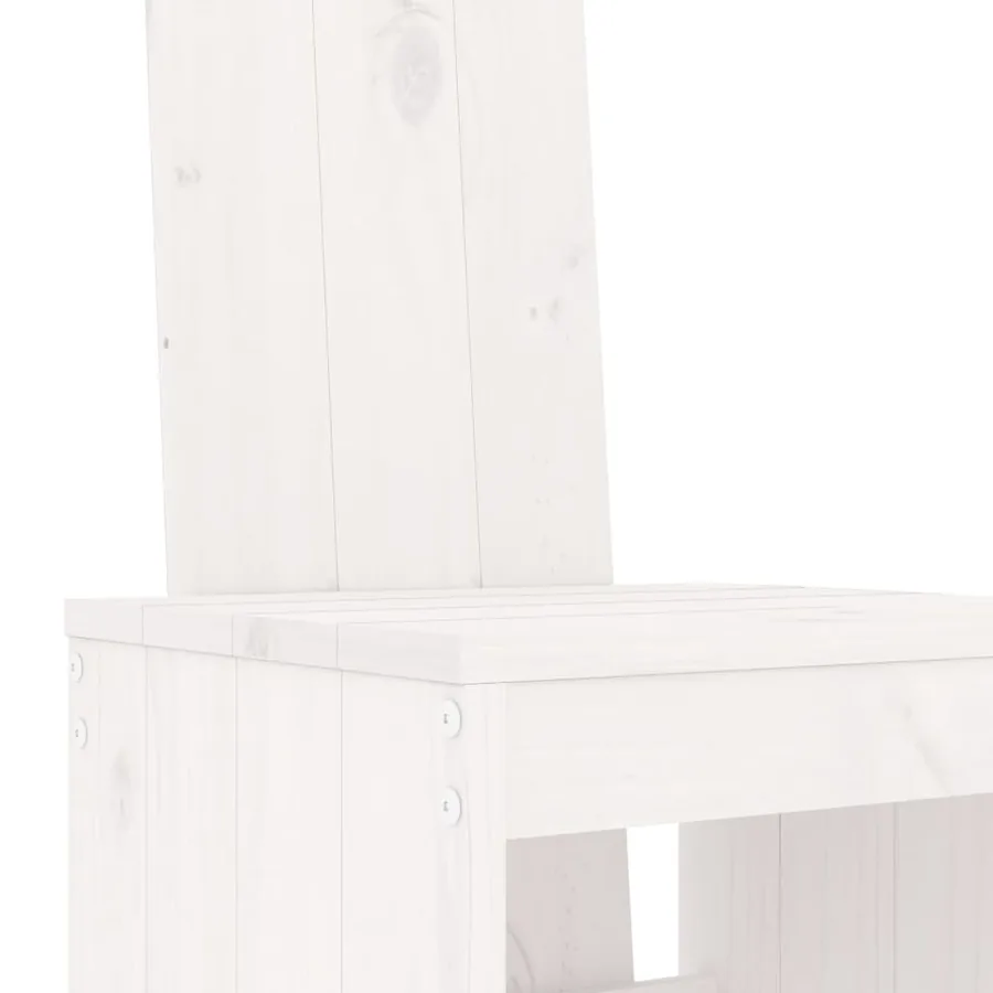 Ensemble de bar de jardin 3 pcs blanc bois de pin massif - 5