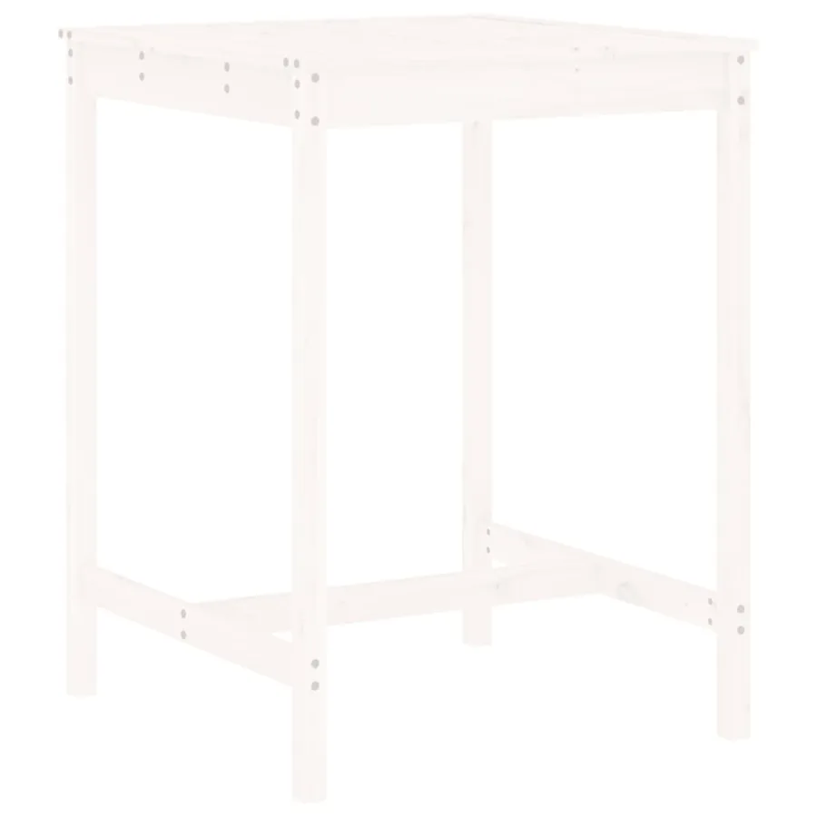 Ensemble de bar de jardin 3 pcs blanc bois de pin massif - 6