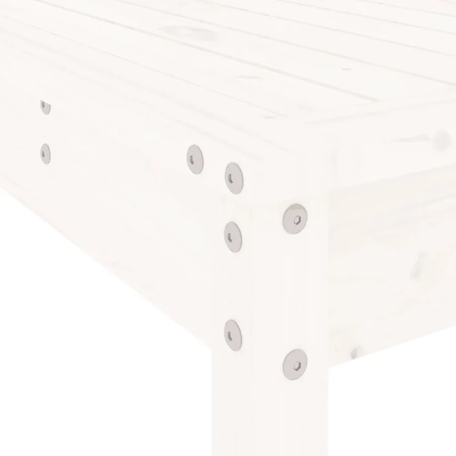 Ensemble de bar de jardin 3 pcs blanc bois de pin massif - 7
