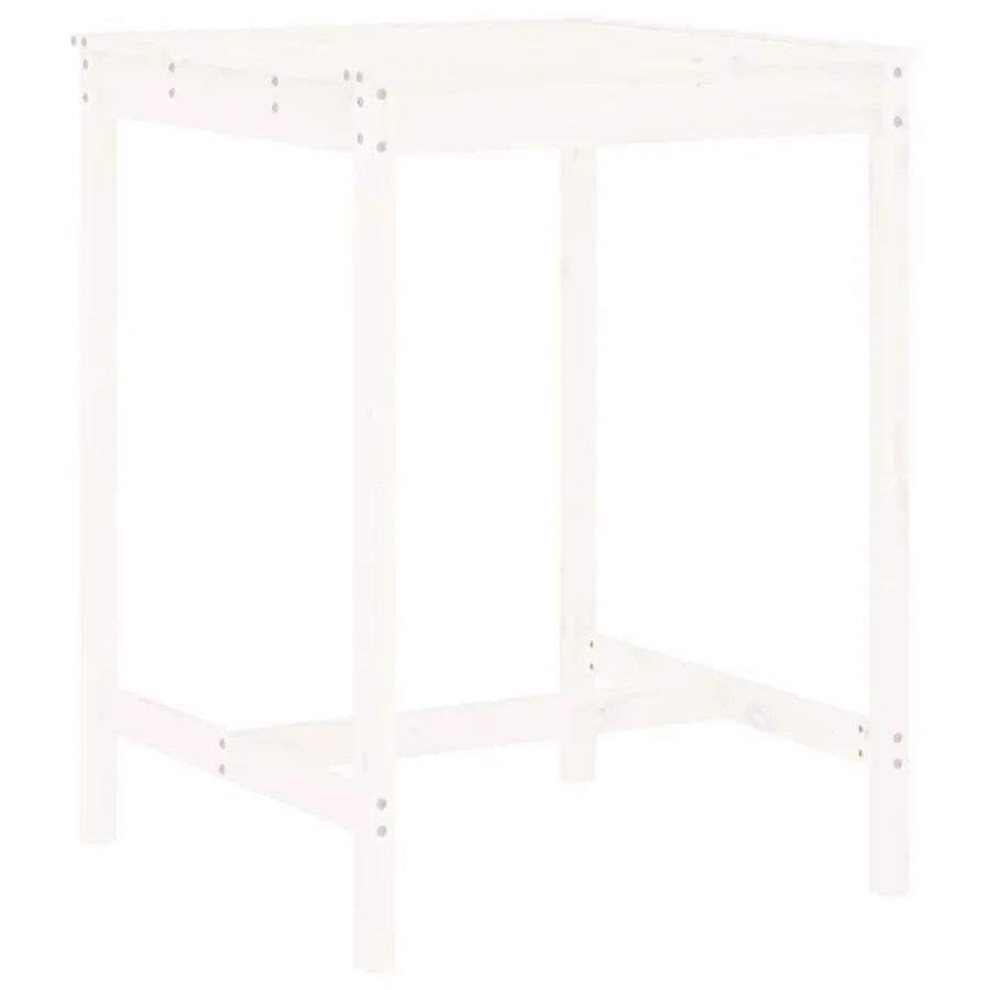 Ensemble de bar de jardin 5 pcs blanc bois massif de pin - 6