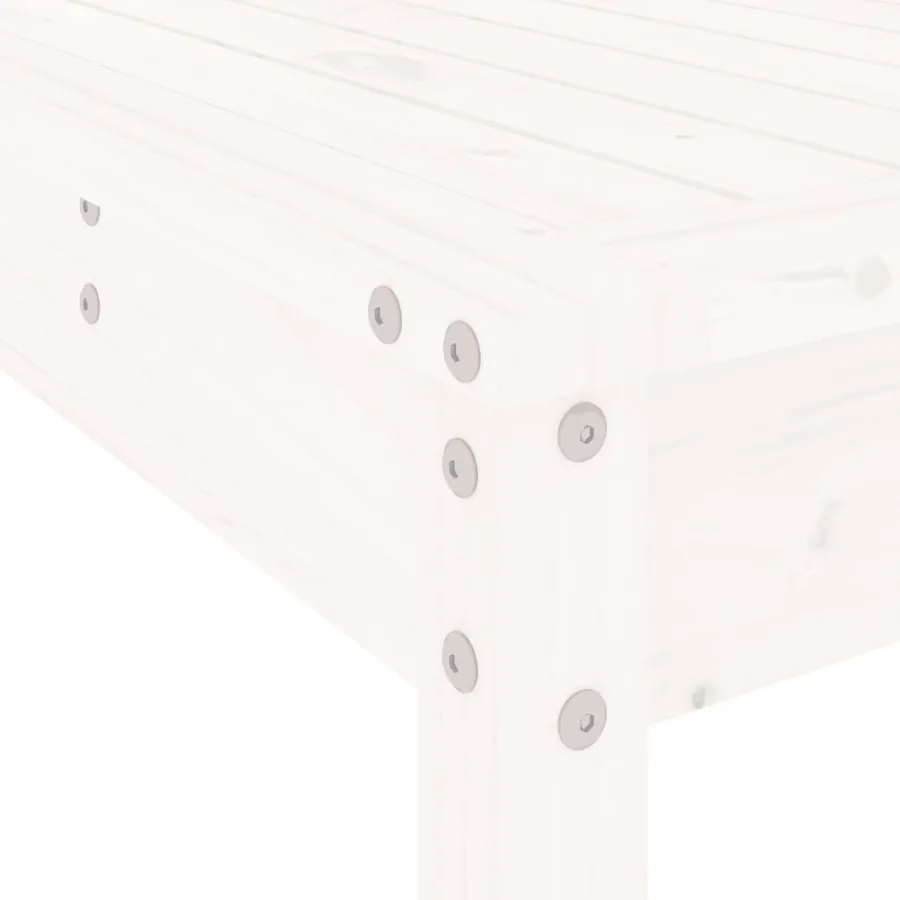 Ensemble de bar de jardin 5 pcs blanc bois massif de pin - 7