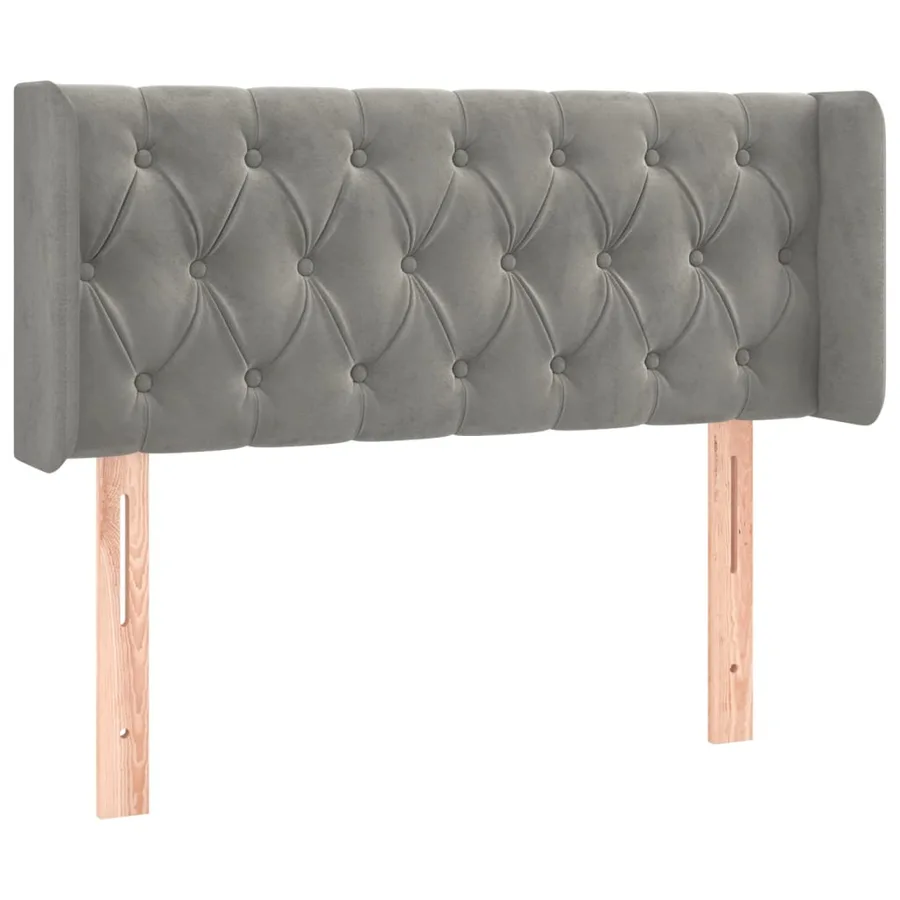 Tête de lit à LED Gris clair 103x16x78/88 cm Velours - 3