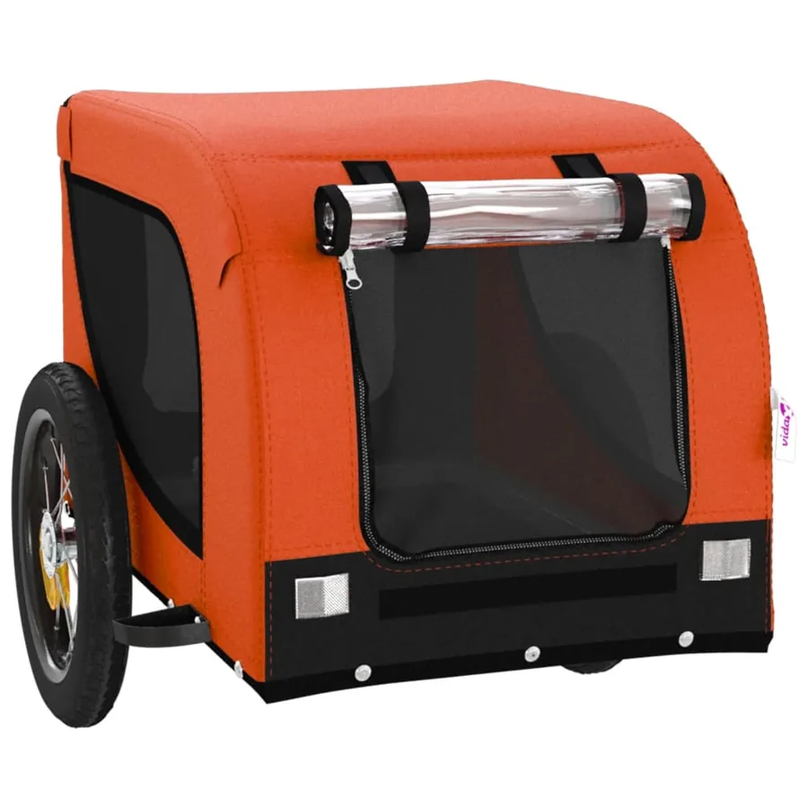 Remorque de vélo pour animaux de compagnie orange et noir - 4