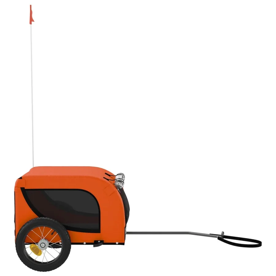 Remorque de vélo pour animaux de compagnie orange et noir - 5