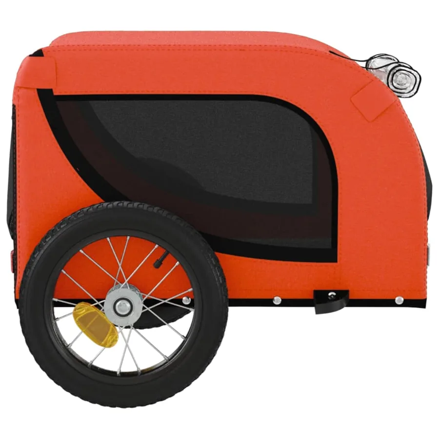 Remorque de vélo pour animaux de compagnie orange et noir - 6