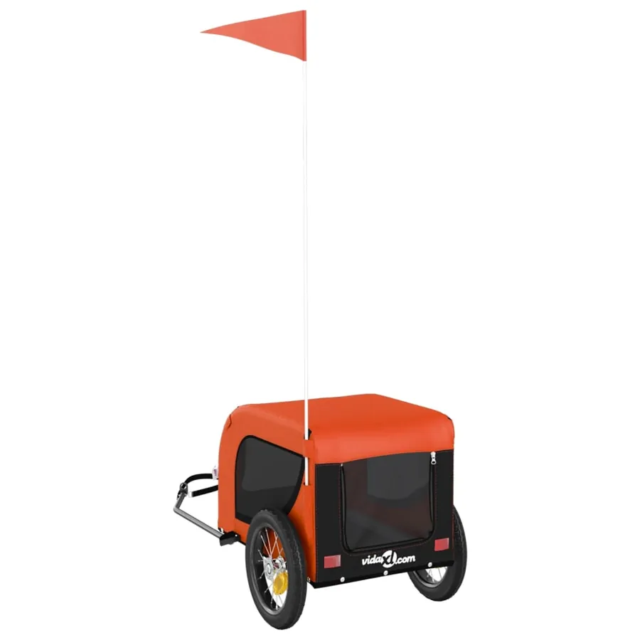 Remorque de vélo pour animaux de compagnie orange et noir - 7