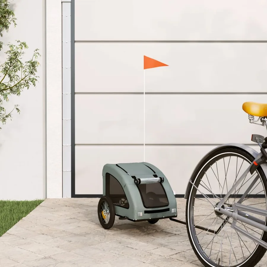 Remorque de vélo pour animaux de compagnie gris