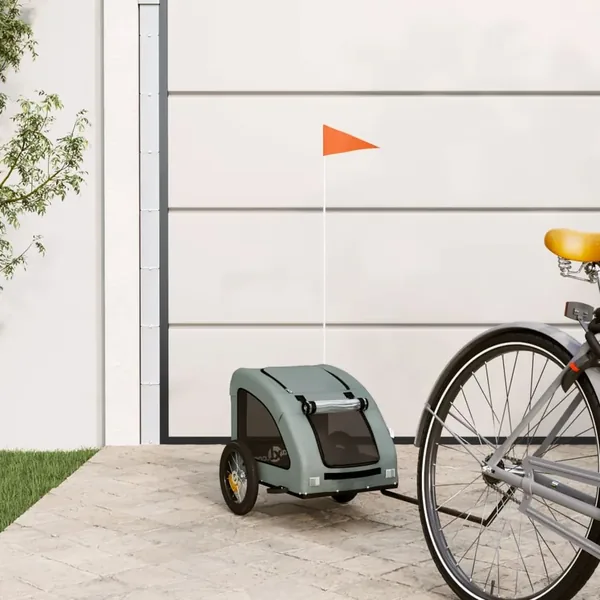 Remorque de vélo pour animaux de compagnie gris