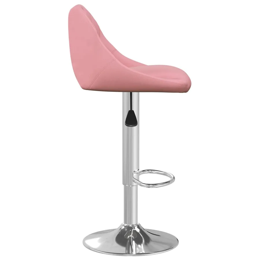 Tabourets de bar lot de 2 rose velours - 5