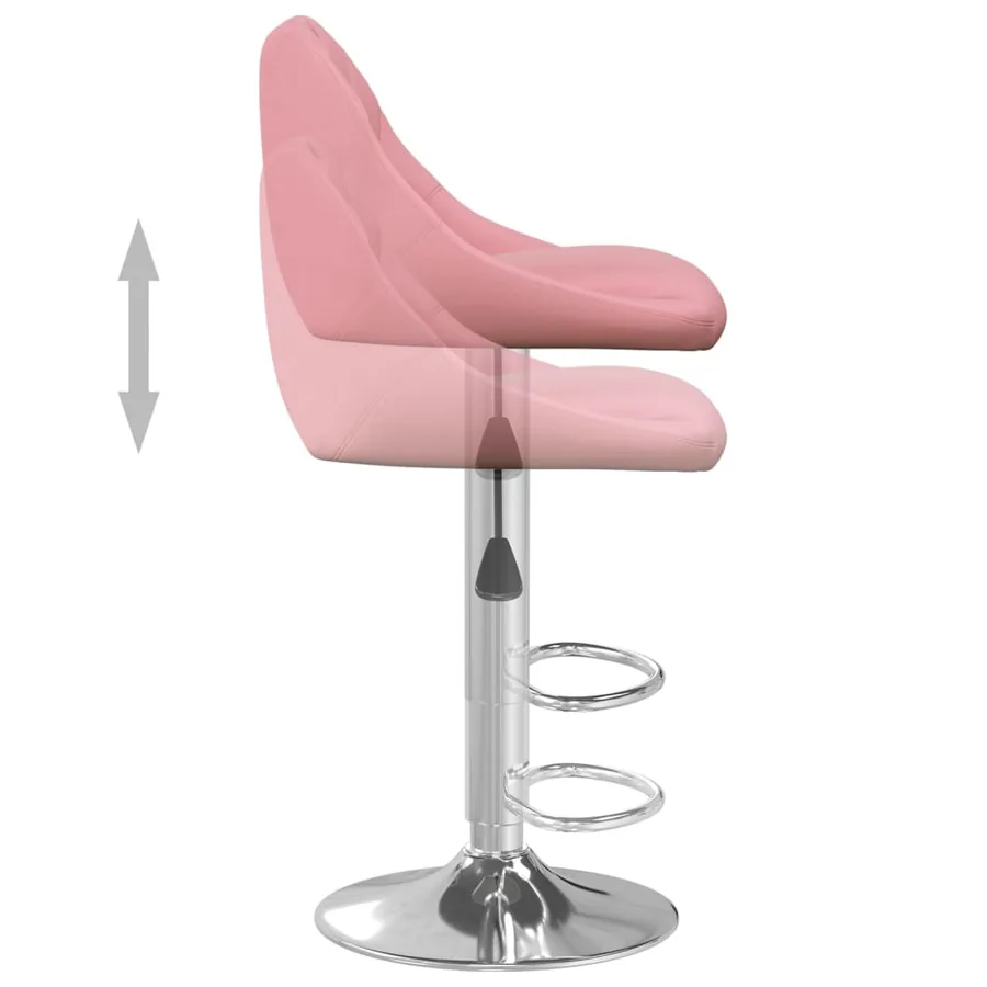 Tabourets de bar lot de 2 rose velours - 7