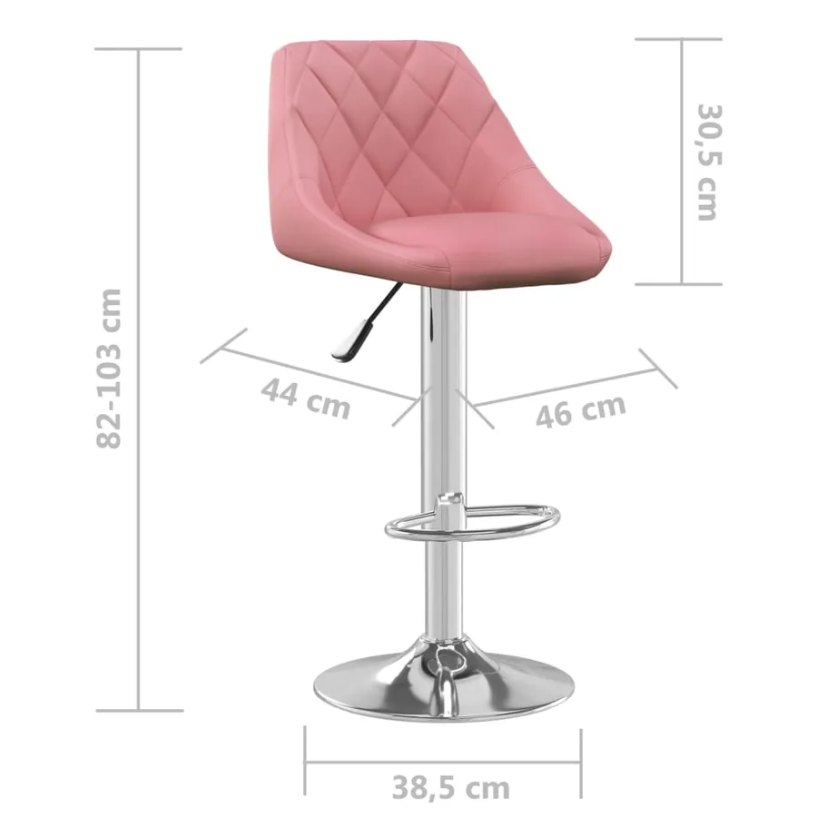 Tabourets de bar lot de 2 rose velours - 9