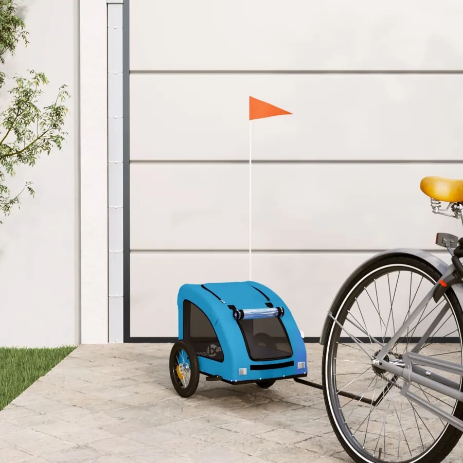 Remorque de vélo pour animaux de compagnie bleu