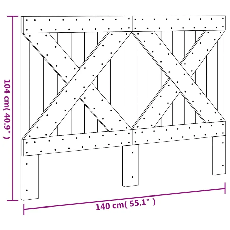 Tête de lit 140x104 cm bois massif de pin - 7
