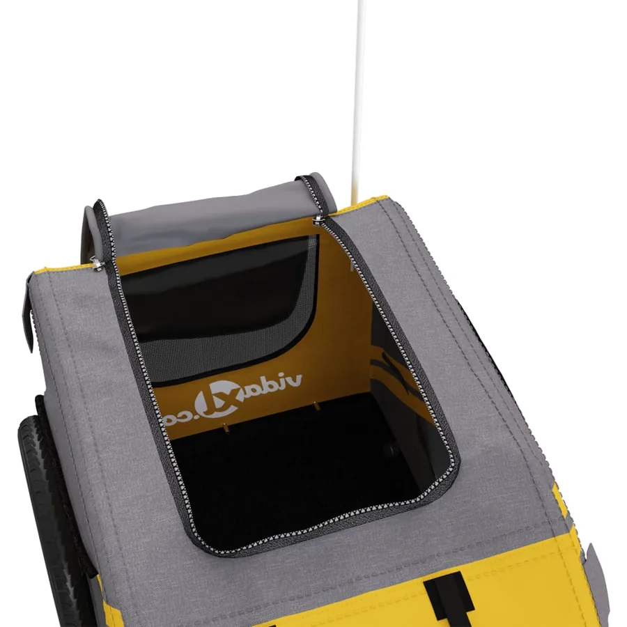 Remorque de vélo pour animaux de compagnie jaune et gris - 11