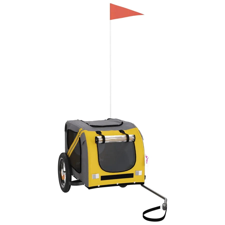 Remorque de vélo pour animaux de compagnie jaune et gris - 2