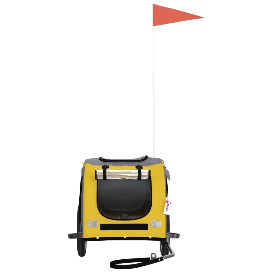 Remorque de vélo pour animaux de compagnie jaune et gris - 4