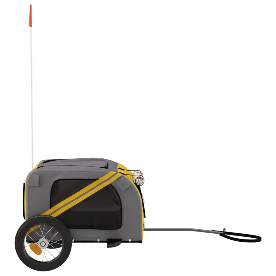 Remorque de vélo pour animaux de compagnie jaune et gris - 6