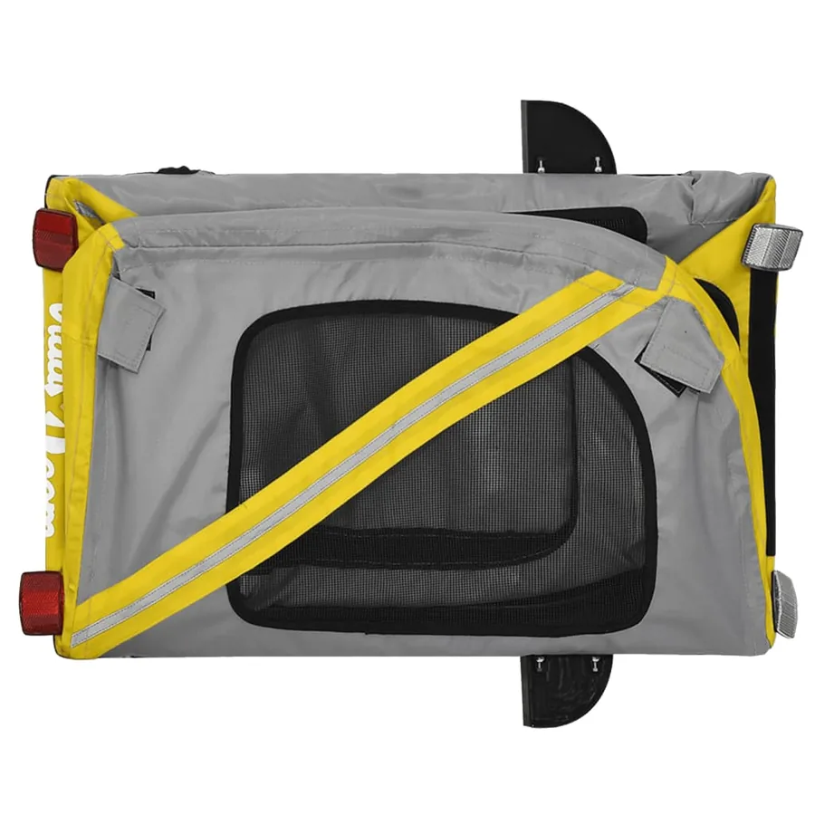Remorque de vélo pour animaux de compagnie jaune et gris - 9