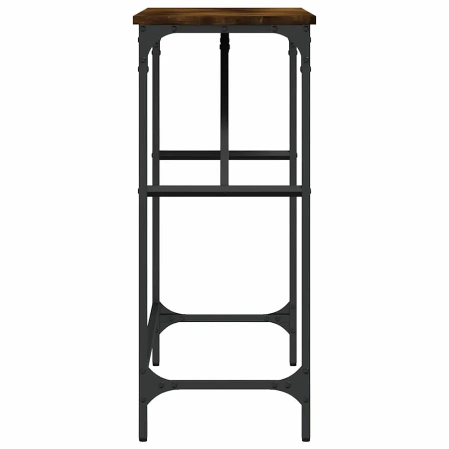Table console chêne fumé 100x32x75 cm bois d'ingénierie - 5