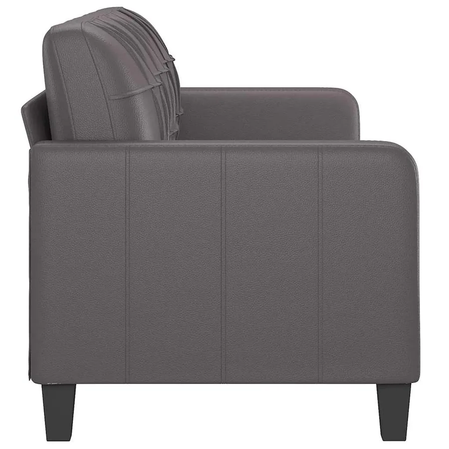 Canapé à 3 places Gris 180 cm Similicuir - 4