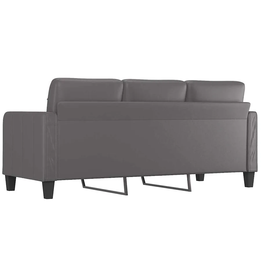 Canapé à 3 places Gris 180 cm Similicuir - 5