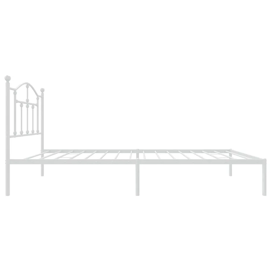 Cadre de lit métal sans matelas avec tête de lit blanc 90x190cm - 6