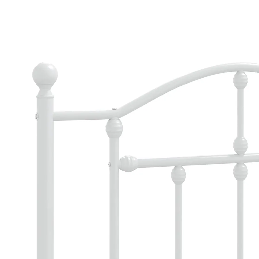 Cadre de lit métal sans matelas avec tête de lit blanc 90x190cm - 8