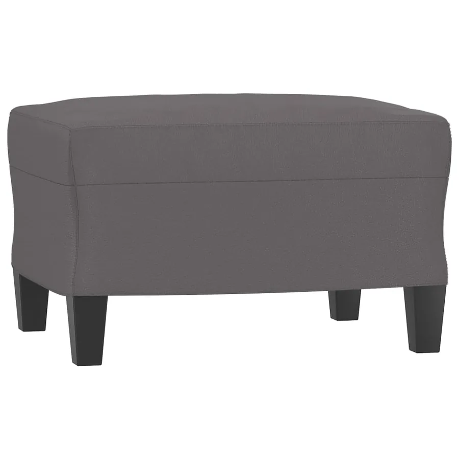 Canapé à 3 places avec repose-pieds Gris 180 cm Similicuir - 5