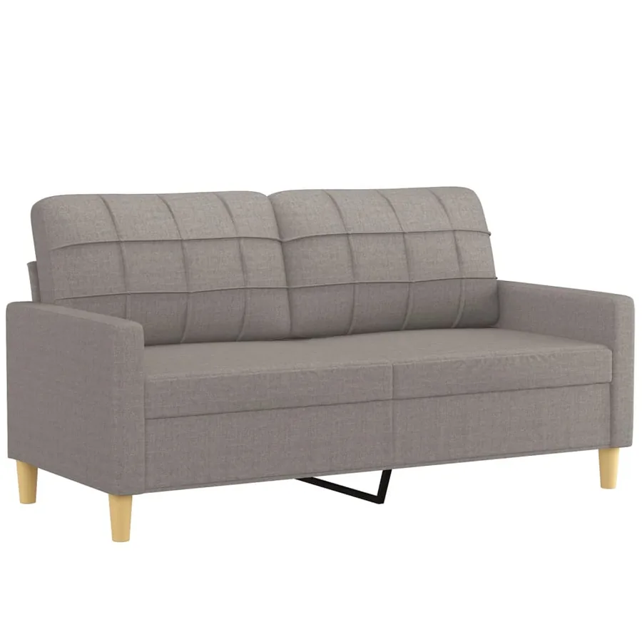 Ensemble de canapés 2 pcs avec coussins Taupe Tissu - 4