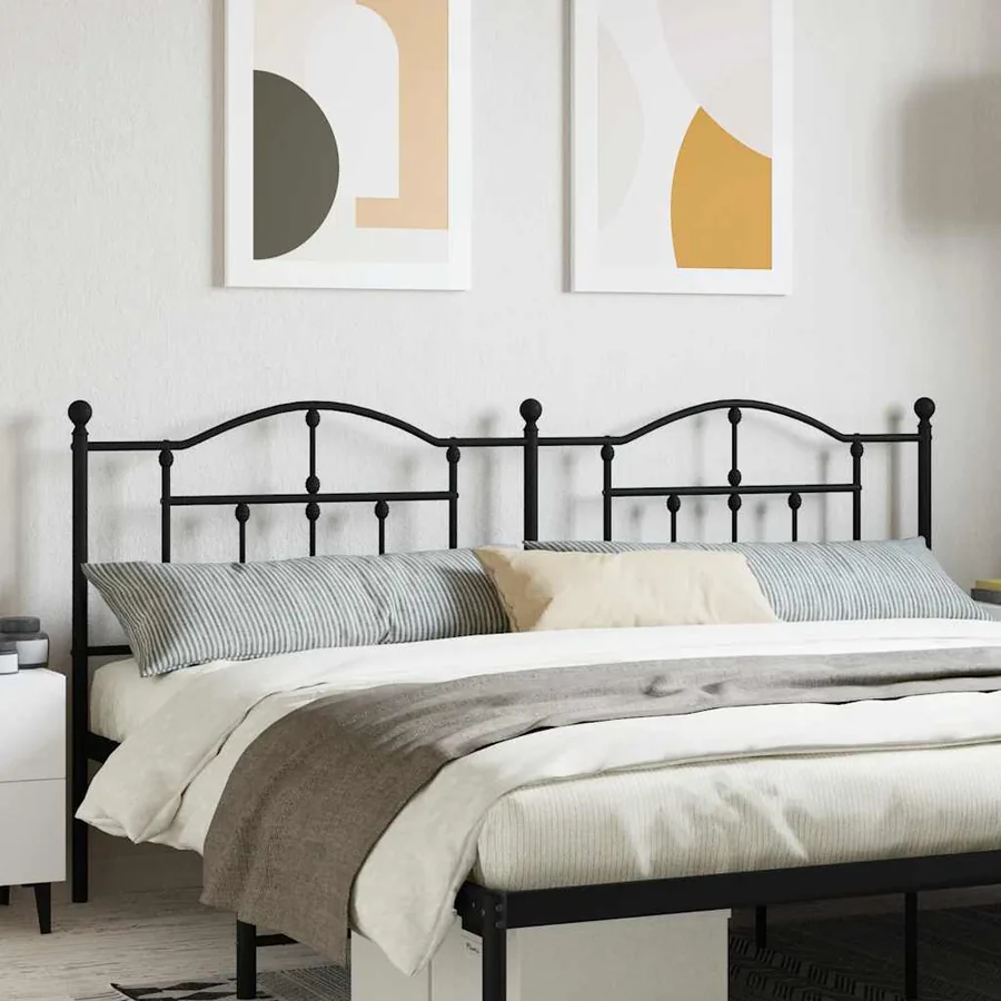 Tête de lit de remplacement métal noir 200 cm
