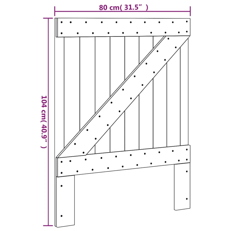 Tête de lit 80x104 cm bois massif de pin - 7